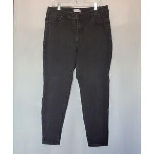 Lane Bryant Womens Mid Rise Super Stretch Skinny Black Denim Jeans Plus Sz: 16